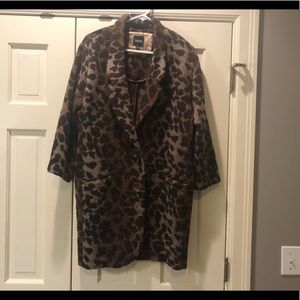 XOXO Wool—Blend Leopard Coat